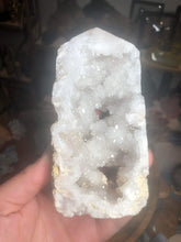 Load image into Gallery viewer, ￼ Apophyllite Crystal Druzy Towers with Agate flowers
