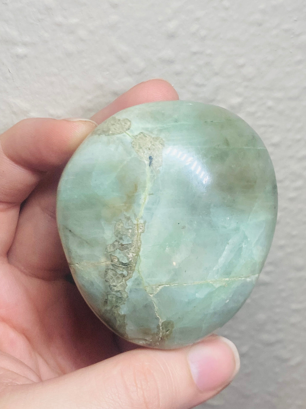 Moonstone Green Opal Palm stone