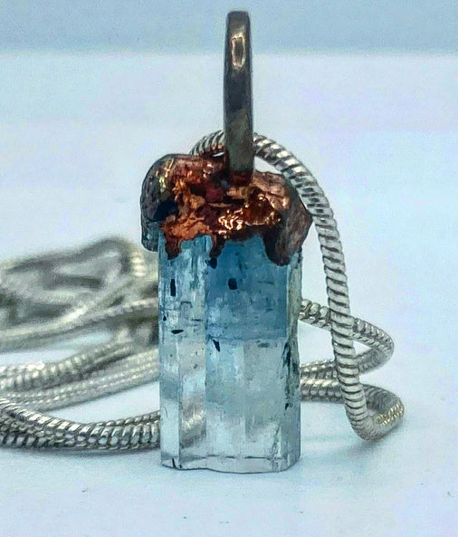 Aquamarine electroformed pendant