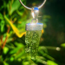 Load image into Gallery viewer, Moldavite in sterling .925 silver
