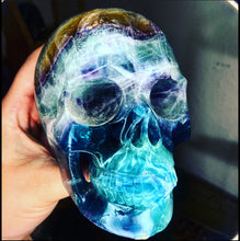 Load image into Gallery viewer, Blue Fluorite Crystal Carving Skull
