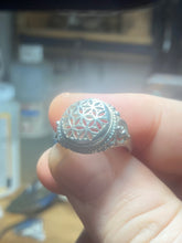 Load image into Gallery viewer, Flower of life ring in sterling silver .925
