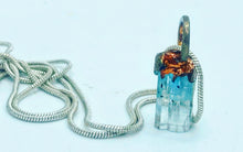 Load image into Gallery viewer, Aquamarine electroformed pendant

