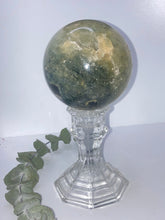 Load image into Gallery viewer, Prehnite &amp; Tourmaline Epidote Sphere
