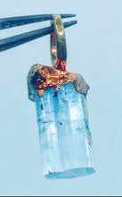 Load image into Gallery viewer, Aquamarine electroformed pendant
