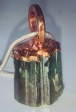 Load image into Gallery viewer, Paprok watermelon tourmaline electroformed pendant
