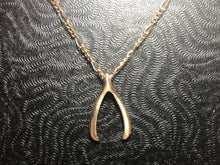 Load image into Gallery viewer, 10kt gold wishbone pendant
