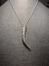 Load image into Gallery viewer, Scroll work wolf tooth pendant.
