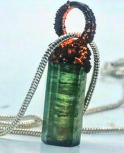 Load image into Gallery viewer, Paprok watermelon tourmaline electroformed pendant
