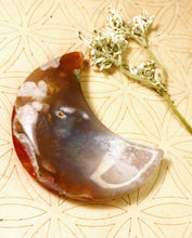 Load image into Gallery viewer, Cherry Flower Agate Moon Crescent
