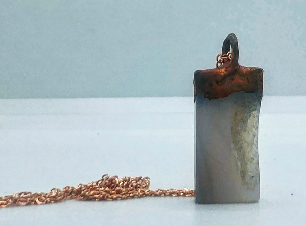 Druzy Agate Carving Electroform Copper Silver