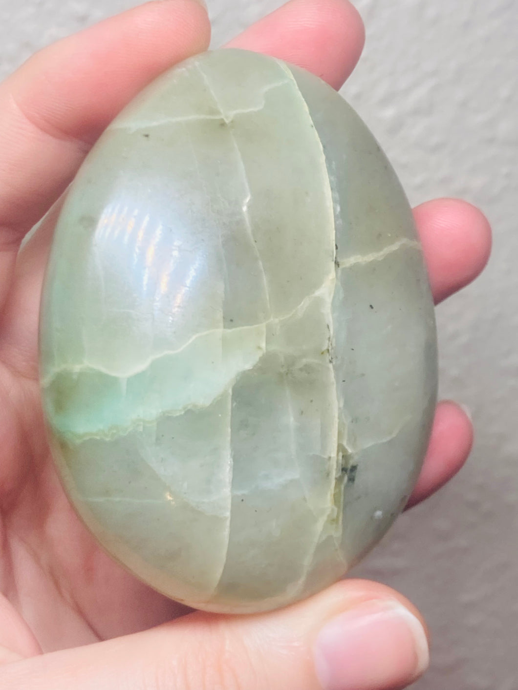 Moonstone Green Opal Palm Stone