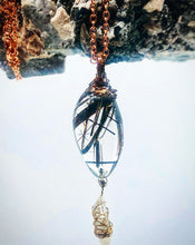 Load image into Gallery viewer, Rutile Black &amp; Red Hair Quartz Electroformed Wire Amulet

